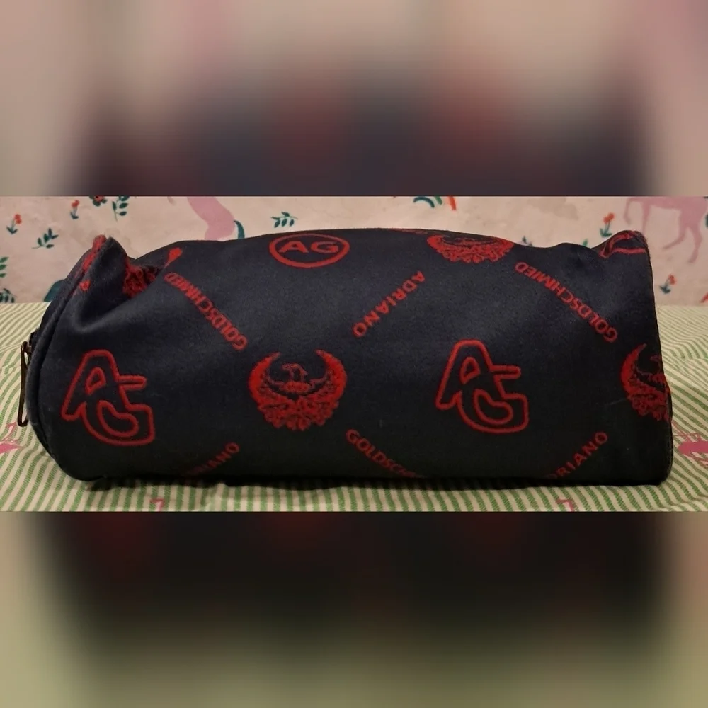 Adriano Goldshhmied AG Navy Signature Cosmetic Makeup Toiletry Travel Pouch Bag